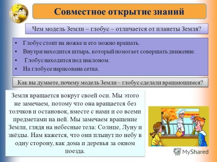Prezentarea de pe glob - un model al pământului (descoperirea de cunoștințe comună) Prezentarea de pe glob - model de pământ
