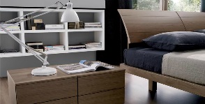 Exemple de design dormitor cu un golf (Oriel) Exemple de dormitor de design, cu o fereastră de dafin