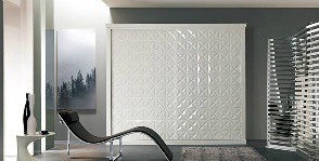 Exemple de design dormitor cu un golf (Oriel) Exemple de dormitor de design, cu o fereastră de dafin