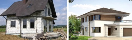proiecte de case din beton aerat clădire una și două etaje, cu un garaj și o mansardă, desen (unul) Proiecte de case din aerate clădiri una sau două etaje din beton, cu garaj si mansarda, desene