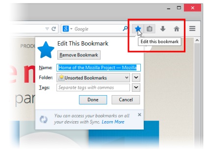 Lucrul cu marcaje în firefox (deschisă urmează) Lucrul cu marcaje în firefox