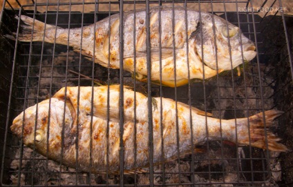 Peste pe gratar, alimente dreapta (15-20 de minute fiecare) Peste pe gratar, mâncarea dreapta