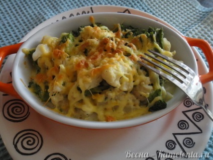 Pește în smântână, reteta cu o fotografie de pește cu smântână coaptă în cuptor cu legume (cremă) Pește în smântână, reteta cu o fotografie de pește cu smântână coaptă în cuptor cu legume