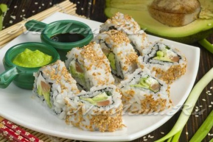 Rolls - California - acasă, pas cu pas reteta fotografii (zahăr) Rolls - California - acasă, pas cu pas reteta fotografii