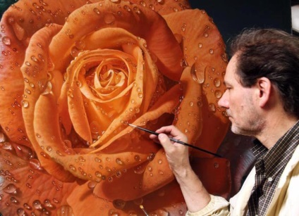 Trandafiri la pictura zori hiperrealism (pictură) Rose în zori picturi hiper-realiste