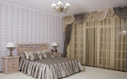 Perdelele in dormitor, cu un design stil balcon și nuanțe de culoare (stil) Perdelele in dormitor, cu un design stil balcon și nuanțe de culori