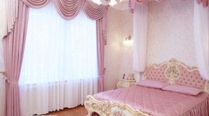Perdelele in dormitor, cu un design stil balcon și nuanțe de culoare (stil) Perdelele in dormitor, cu un design stil balcon și nuanțe de culori