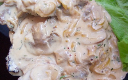 sos de smântână cu ciuperci - Rețete - Cum să se pregătească (dieta) sos de smântână cu ciuperci - Rețete - Cum să se pregătească