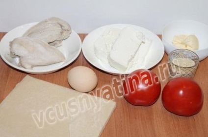 Puff aluatul cu branza si rosii (crude) Puff aluatul cu branza si rosii
