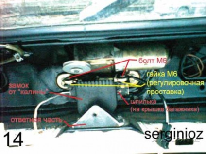 Setați blocarea pe freturi pe Viburnum 2109, VAZ 2108