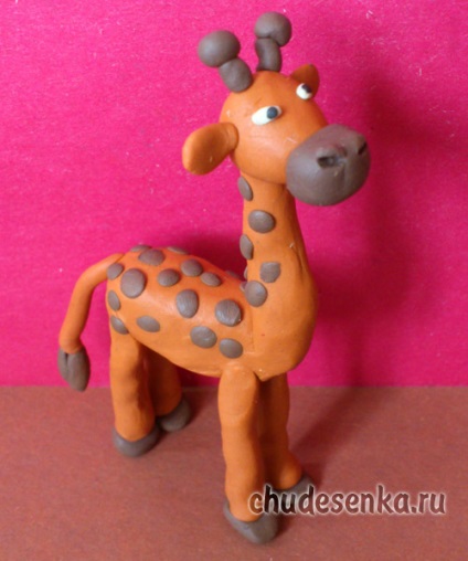 Giraffe plastilină (modelare lut) Girafa din plastilină