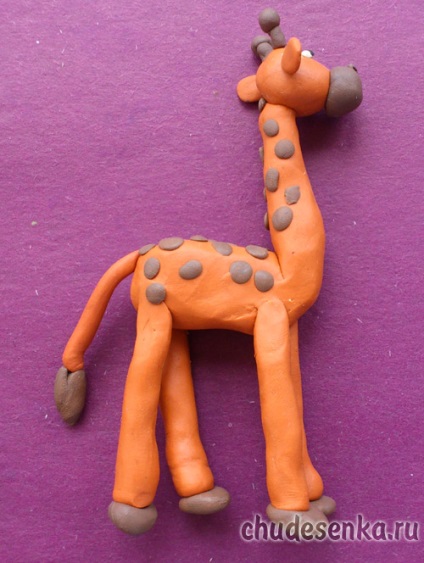 Giraffe plastilină (modelare lut) Girafa din plastilină