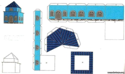 Modelele de hârtie de temple cu mâinile sale (mâini) Modelele de hârtie de temple cu mâinile sale