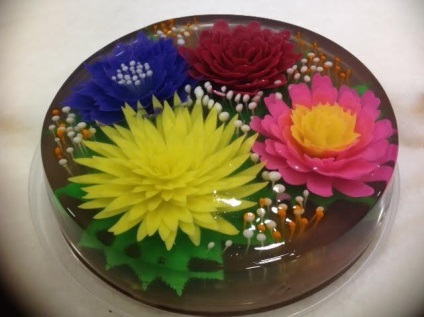 Flower în aspic (gelatină) jeleu de flori
