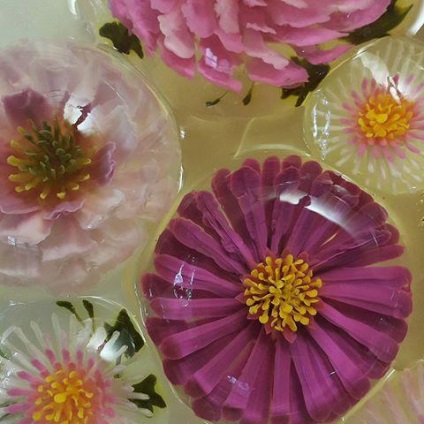 Flower în aspic (gelatină) jeleu de flori