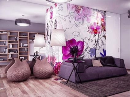 Culoarea în interiorul camera de zi (foto) (trebuie să se amestece în pereți) Culoarea în interiorul camera de zi (foto)