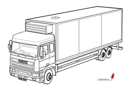 Cum de a desena un camion etape creion (cum să atragă un camion pentru începători) Cum de a desena un camion etape creion