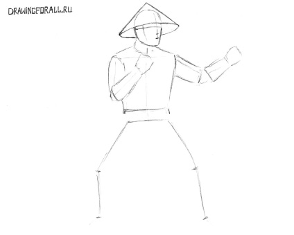 Cum să atragă Ryden (partea superioară a corpului) Cum să atragă Raiden
