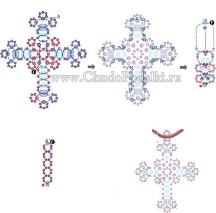 Diagrama țese Cross Bead (cruce) Crucea șirag de mărgele diagrama țese