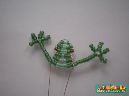 Broască șirag de mărgele 1 (mărgele verde-verde inchis transparent) Broasca Bead 1