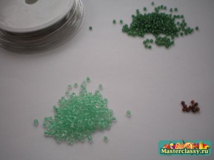 Broască șirag de mărgele 1 (mărgele transparente de culoare verde închis verde-verde închis) Broasca Bead 1