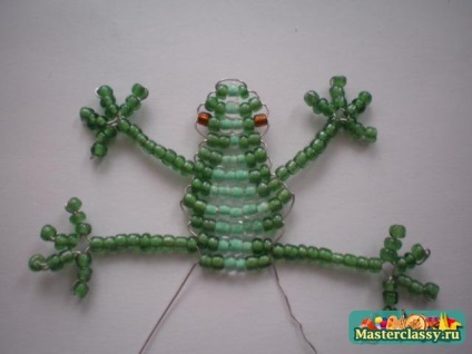 Broască șirag de mărgele 1 (mărgele transparente de culoare verde închis verde-verde închis) Broasca Bead 1