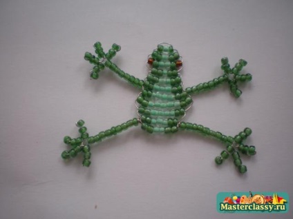 Broască șirag de mărgele 1 (mărgele verde-verde inchis transparent) Broasca Bead 1