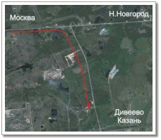traseu de conducere rutier, imobiliare Diveevo (utilizarea de imagini din satelit Google) traseu de conducere rutier, imobiliare în Diveevo