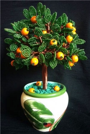 arbore ornamental de mărgele și fire (mărgele) arbore ornamental din margele si fire