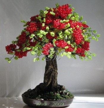 arbore ornamental de margele si fire (lemn) arbore ornamental din margele si fire