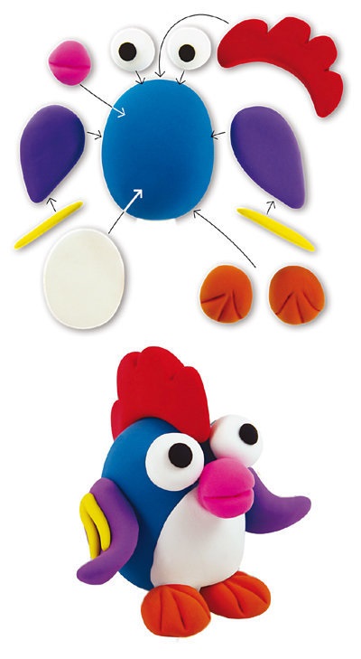 Cum sa faci un papagal din plastilină (do) Cum sa faci un papagal din plastilină
