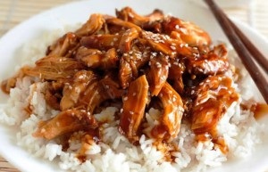 Pui în sos teriyaki