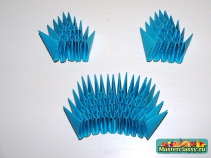 Origami modular (laturile lungi ale modulelor) origami modular