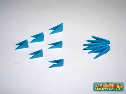 Origami modular (laturile lungi ale modulelor) origami modular