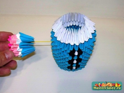 Origami modular (laturile lungi ale modulelor) origami modular
