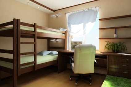 Construcția de cameră pentru copii într-un apartament cu cinci etaje pentru doi copii (doi) Construcția de cameră pentru copii într-un apartament cu cinci etaje pentru doi copii
