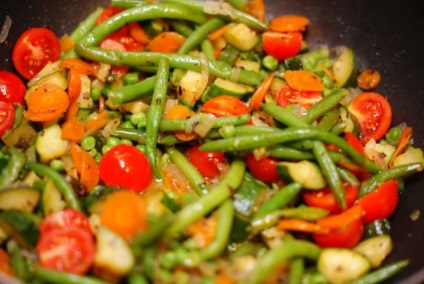 Legume, prăjit într-o tigaie - pas cu pas reteta cu fotografii pe (minute amestecând constant) Legume, prăjit într-o tigaie - pas cu pas reteta cu fotografii de pe
