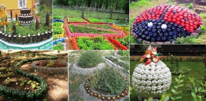 Artizanat pentru grădina de sticle de plastic fotografie (sada) Artizanat pentru gradina din sticle de plastic Foto