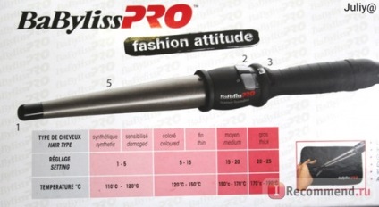 curling profesional BABYLISS pro konusoidalnaya turmalivym acoperite cu modelul de 32-19 mm (curling) curling profesional BABYLISS pro konusoidalnaya turmalivym acoperite cu modelul de 32-19 mm