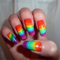 manichiura irizat (galben albastru verde) Rainbow manichiură