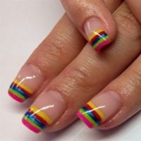 Manichiura iridescent (portocaliu galben verde) Rainbow manichiură