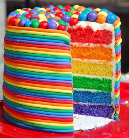 reteta tort curcubeu cu fotografie (reteta) reteta tort Rainbow cu fotografie