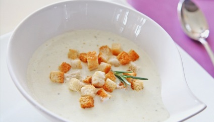 Brânză rețete supă cremă cu carne de pui, ciuperci, creveți și brânză topită (supă cremă) Brânză rețete supă cremă cu carne de pui, ciuperci, creveți și brânză topită