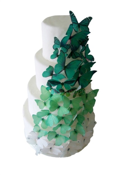 tort de nunta verde (tort de nunta în nuanțe de verde) Tort de nunta verde