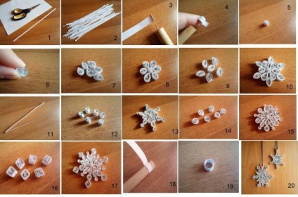 Quilling fulgi de zăpadă ale noului an pentru începători