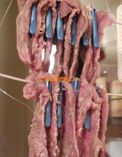 Fâșiilor uscate - reteta fotografie la domiciliu (sacadat fâșii de carne uscată) Fâșiilor uscate - reteta fotografie acasă