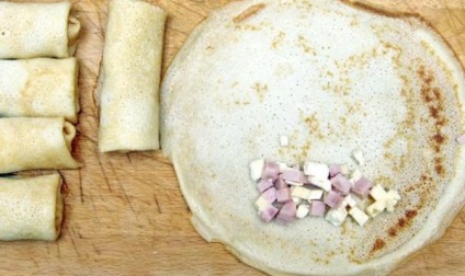 Clătite cu șuncă și brânză rețete cu fotografii, cu putine calorii (crêpes) Clătite cu șuncă și brânză rețete cu fotografii, calorii