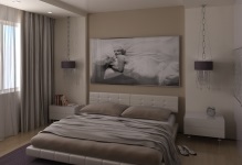 Design dormitor în bej ton de culoare fotografie de bej-maro, interior fildeș, luminos (proiectare) Design dormitor în bej ton de culoare fotografie de bej-maro, interior fildeș, luminos