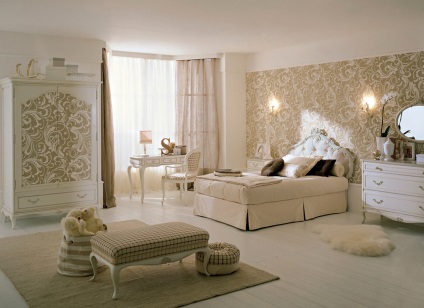 Design dormitor în bej ton de culoare fotografie de bej-maro, interior fildeș, luminos (bej) Design dormitor în bej ton de culoare fotografie de bej-maro, interior fildeș, luminos