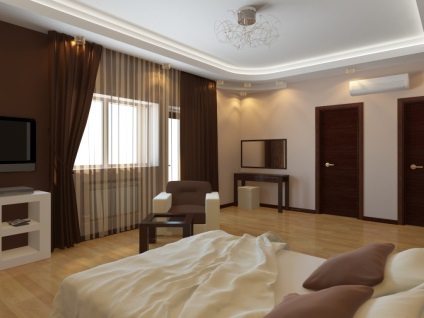 Design dormitor în bej ton de culoare fotografie de bej-maro, interior fildeș, luminos (ton) Design dormitor în bej ton de culoare fotografie de bej-maro, interior fildeș, luminos